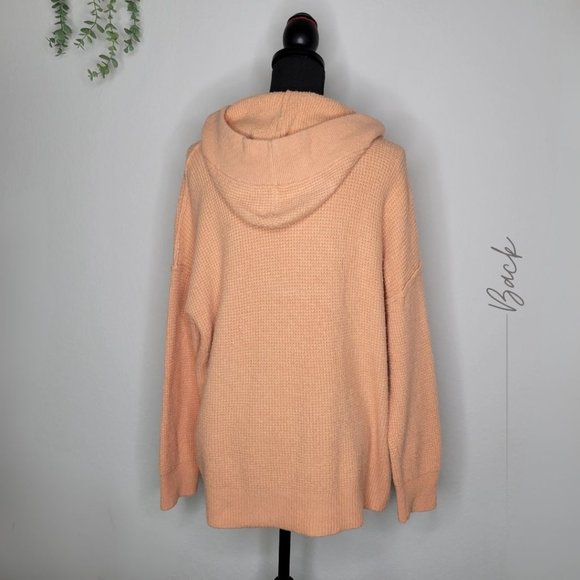 PEACH OVERSIZED SWEATER WITH HODDIE FOR WOMEN - Picture 4 of 10